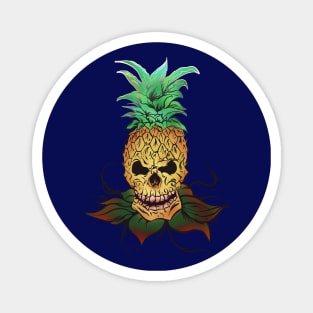 Pineapple Skull white and gray fade out Magnet